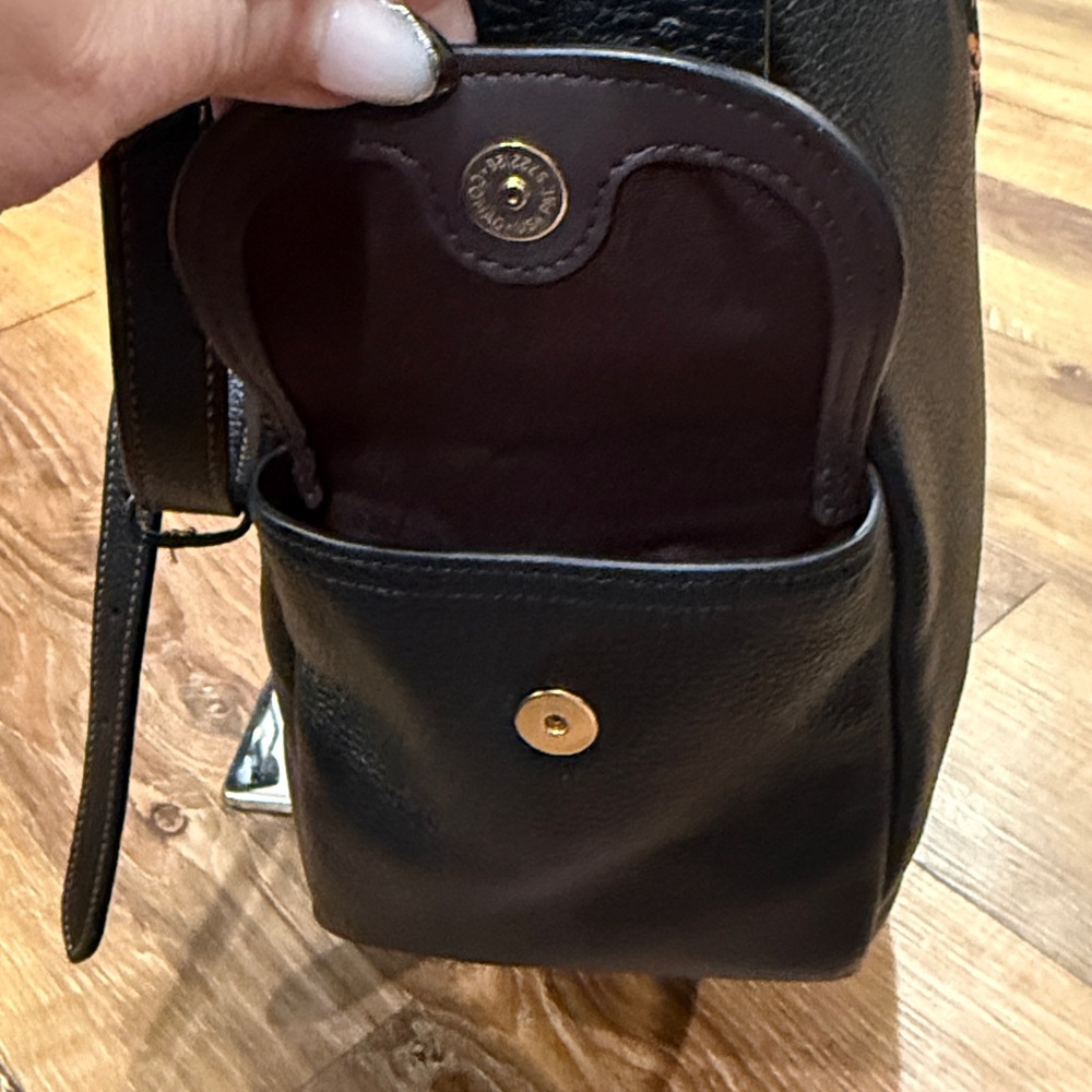 Coach “Pennie” Black Pebbled Leather Shoulder Bag (with Hang Tag & Twilly)(EUC) - Picture 7 of 17